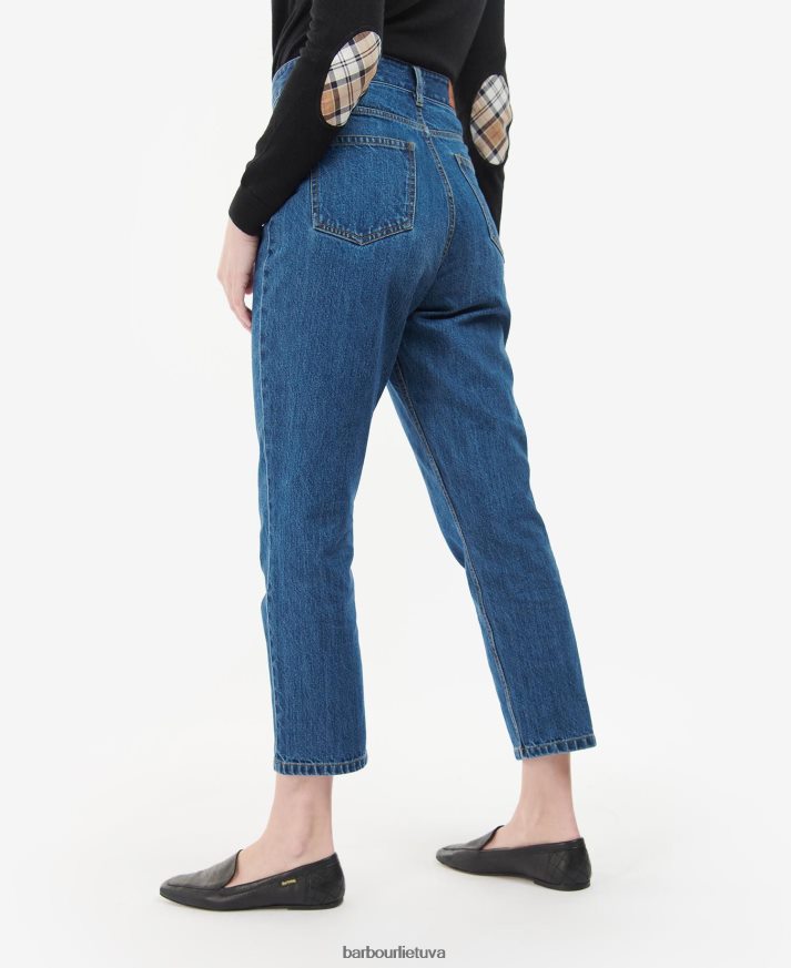 apranga Barbour Moorland aukšti džinsai originalus skalbimas moterys 6F6D801785