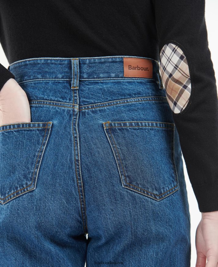 apranga Barbour Moorland aukšti džinsai originalus skalbimas moterys 6F6D801785