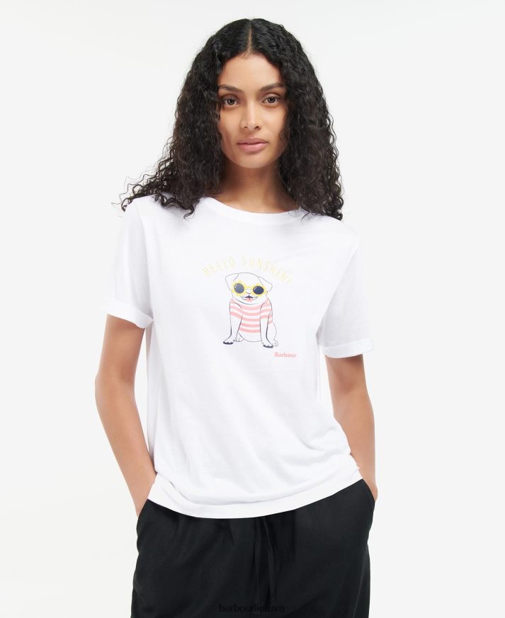 apranga Barbour Addison marškinėliai baltas moterys 6F6D801666