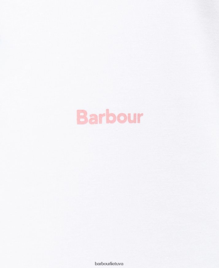 apranga Barbour Bowland marškinėliai klasikinis baltas moterys 6F6D801674