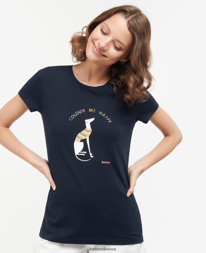 apranga Barbour Bowland marškinėliai klasikinis baltas moterys 6F6D801737