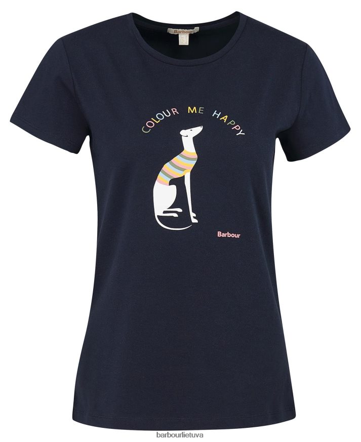 apranga Barbour Bowland marškinėliai klasikinis baltas moterys 6F6D801737