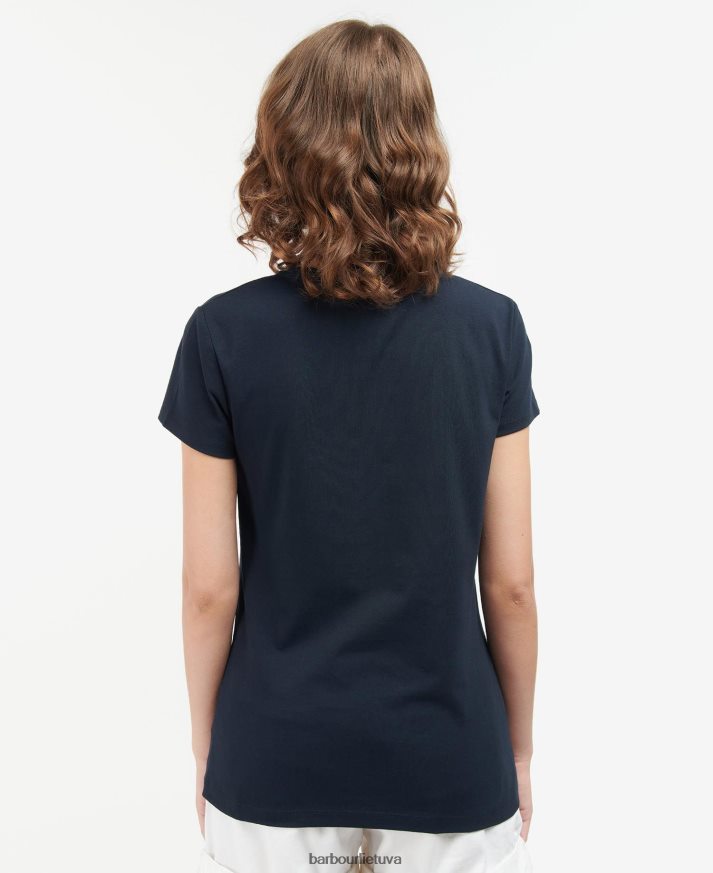 apranga Barbour Bowland marškinėliai klasikinis baltas moterys 6F6D801737