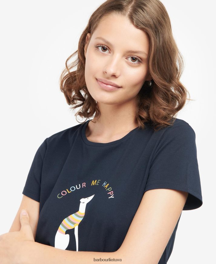 apranga Barbour Bowland marškinėliai klasikinis baltas moterys 6F6D801737