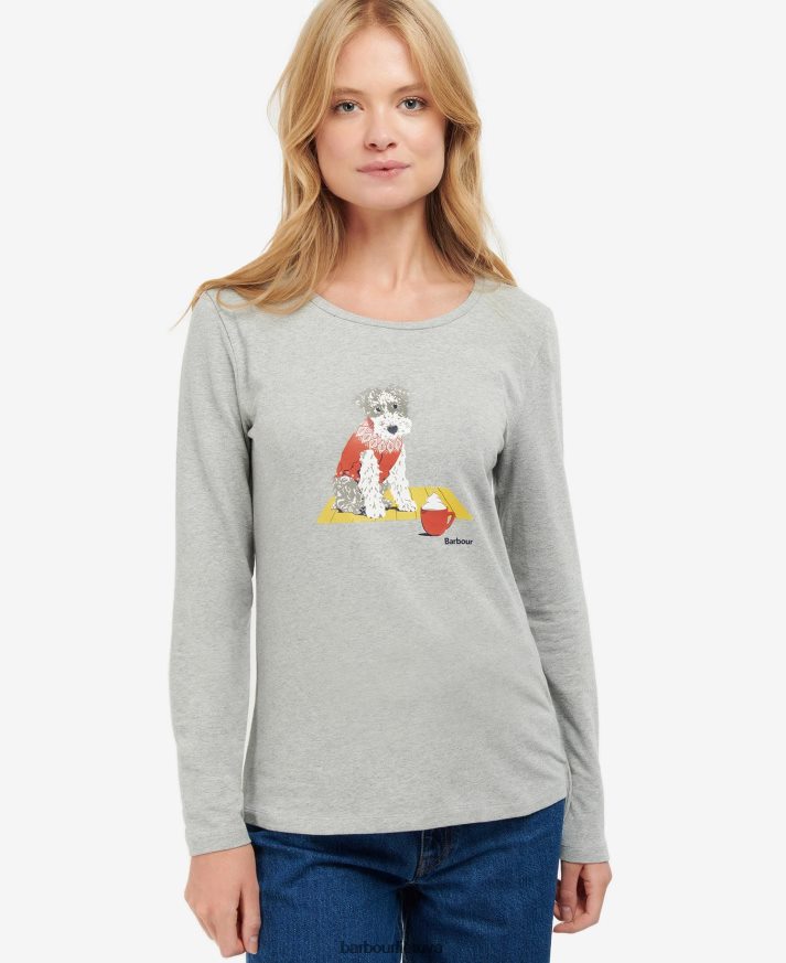 apranga Barbour Fairsfield marškinėliai Tai pilkas marlas moterys 6F6D801745