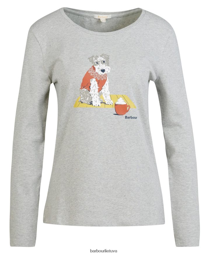 apranga Barbour Fairsfield marškinėliai Tai pilkas marlas moterys 6F6D801745
