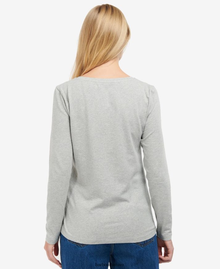 apranga Barbour Fairsfield marškinėliai Tai pilkas marlas moterys 6F6D801745