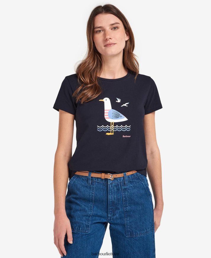 apranga Barbour Merseyside marškinėliai klasikinis laivynas moterys 6F6D801741