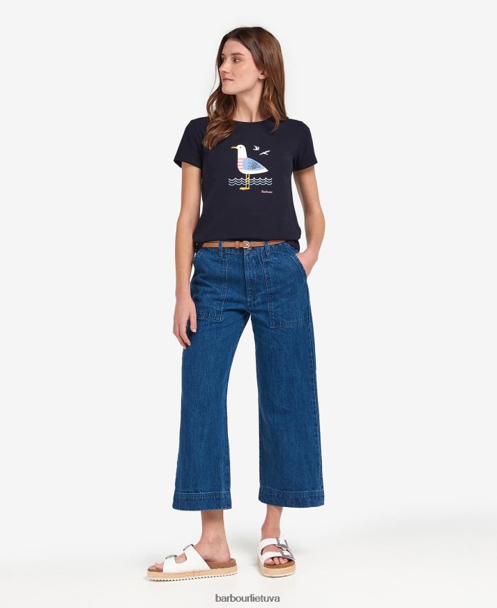 apranga Barbour Merseyside marškinėliai klasikinis laivynas moterys 6F6D801741
