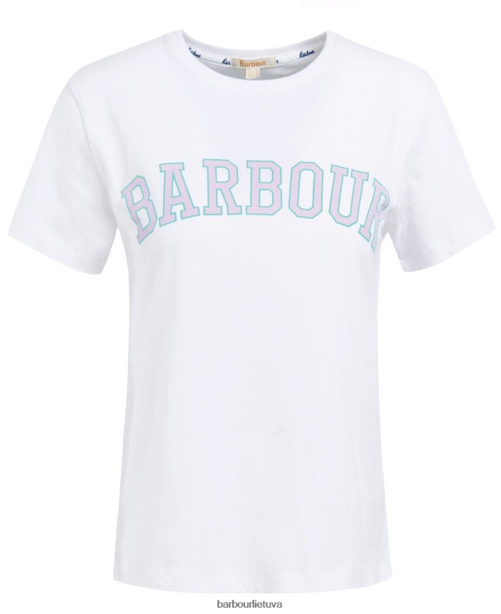 apranga Barbour Northumberland marškinėliai klasikinis baltas moterys 6F6D801680