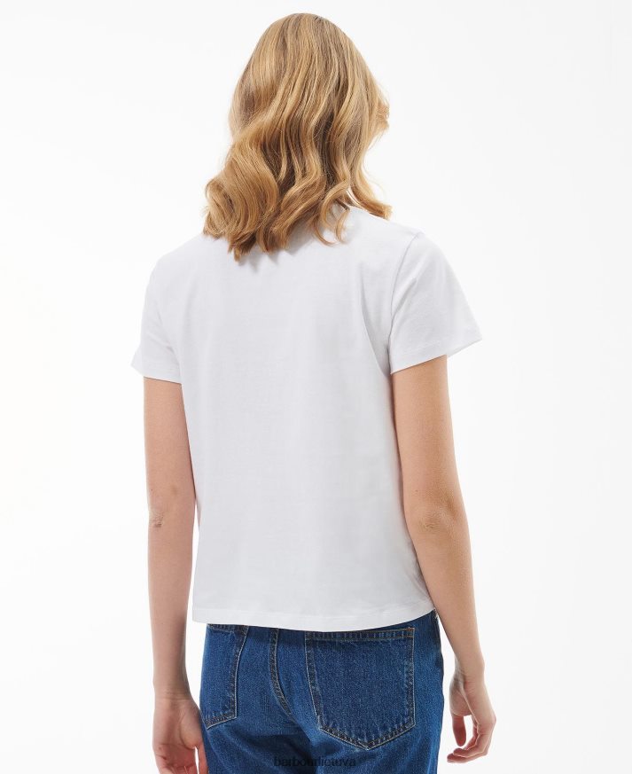 apranga Barbour Northumberland marškinėliai klasikinis baltas moterys 6F6D801680