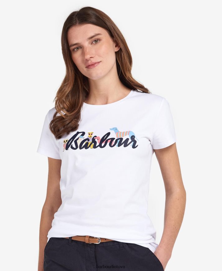 apranga Barbour Southport marškinėliai šviesiai pilkas marlas moterys 6F6D801660