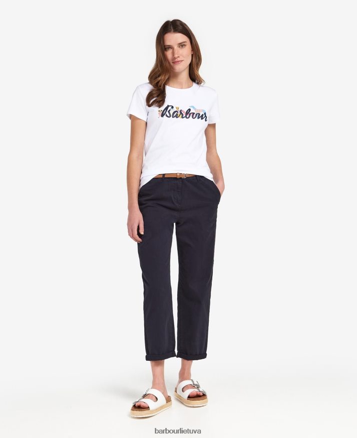 apranga Barbour Southport marškinėliai šviesiai pilkas marlas moterys 6F6D801660