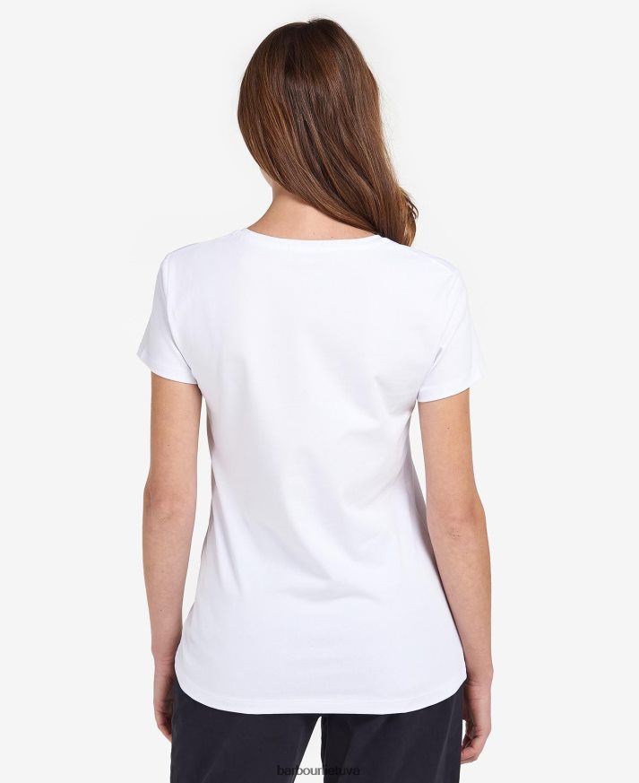 apranga Barbour Southport marškinėliai šviesiai pilkas marlas moterys 6F6D801660