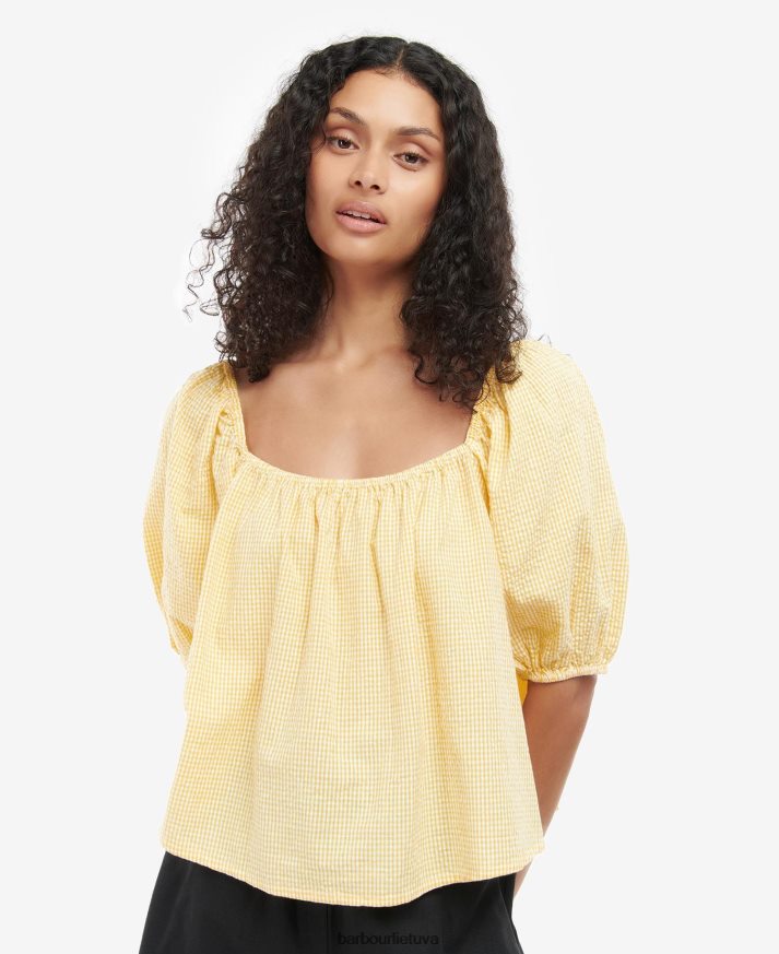 apranga Barbour abatijos viršūnė saulėtekio geltona moterys 6F6D801593