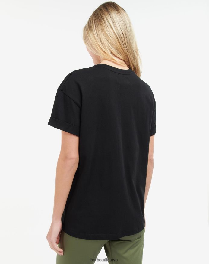 apranga Barbour alonso marškinėliai klasikinis juodas moterys 6F6D801715