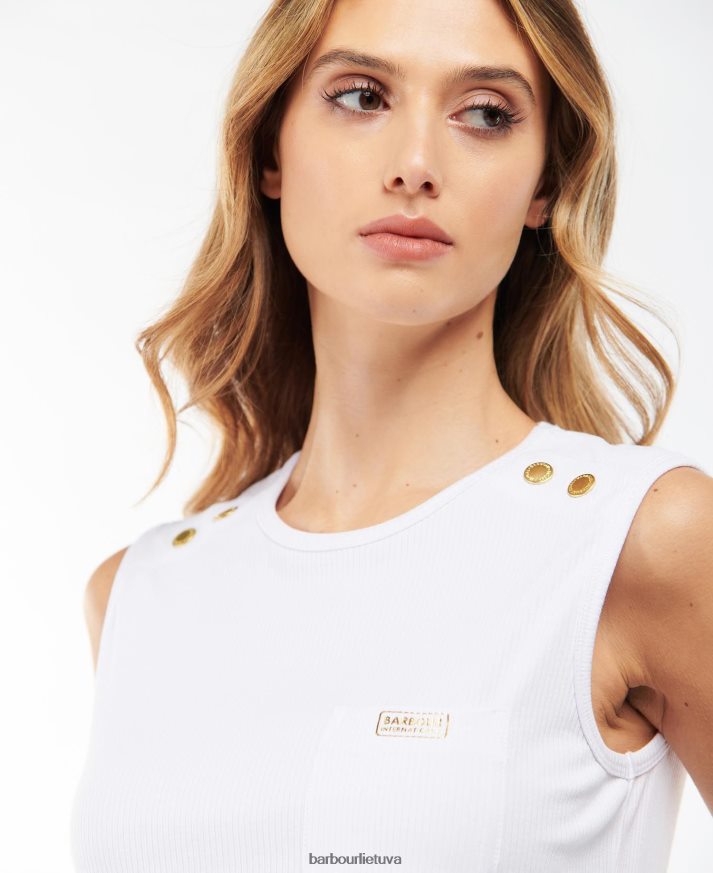 apranga Barbour artega viršus baltas moterys 6F6D801682