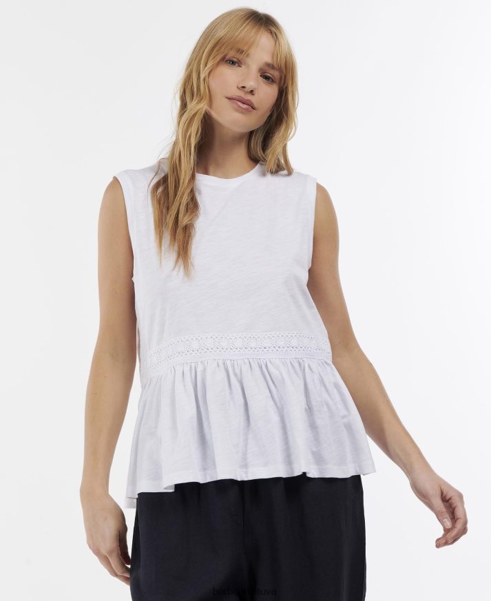 apranga Barbour gluosnio viršūnė baltas moterys 6F6D801723