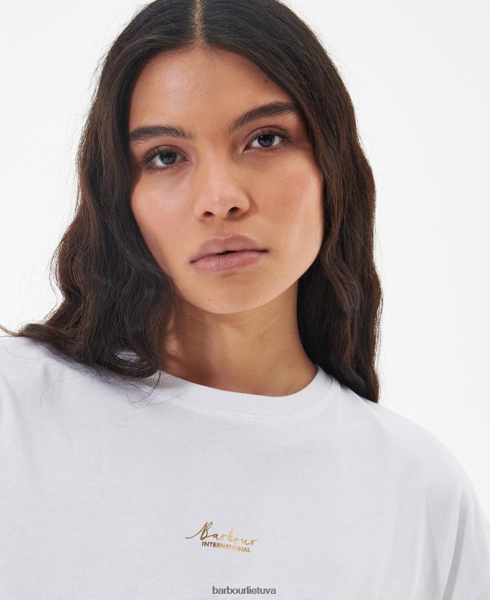 apranga Barbour halton marškinėliai švelniai rožinė moterys 6F6D801713