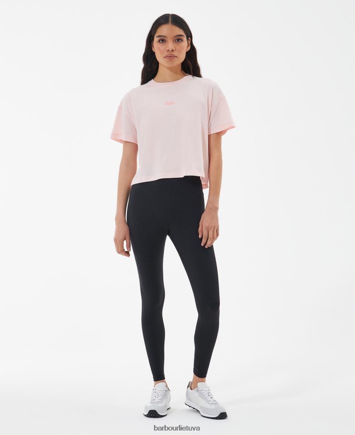 apranga Barbour halton marškinėliai švelniai rožinė moterys 6F6D801721