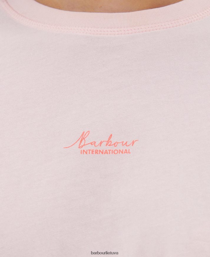 apranga Barbour halton marškinėliai švelniai rožinė moterys 6F6D801721