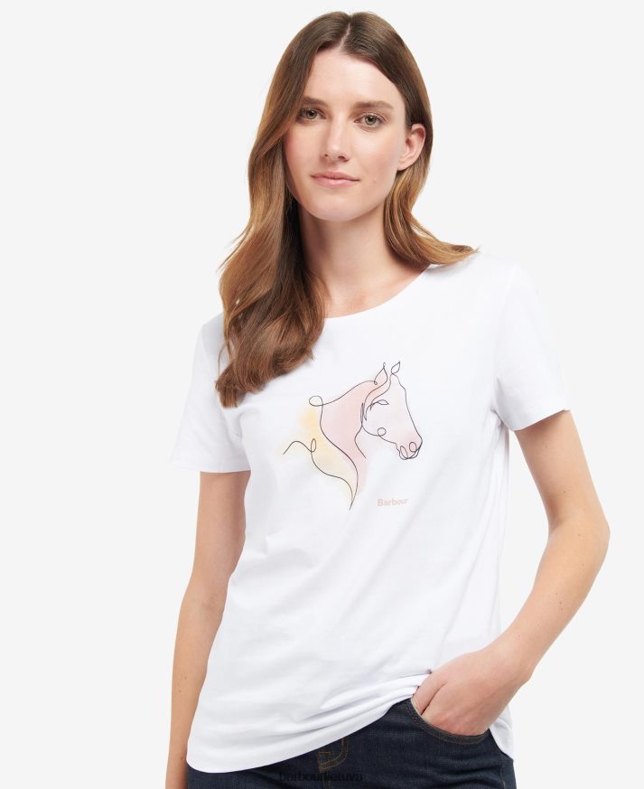 apranga Barbour kadagio marškinėliai klasikinis baltas moterys 6F6D801673