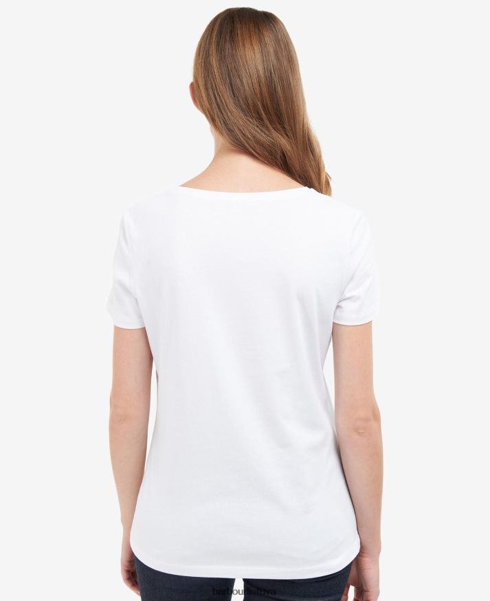 apranga Barbour kadagio marškinėliai klasikinis baltas moterys 6F6D801673