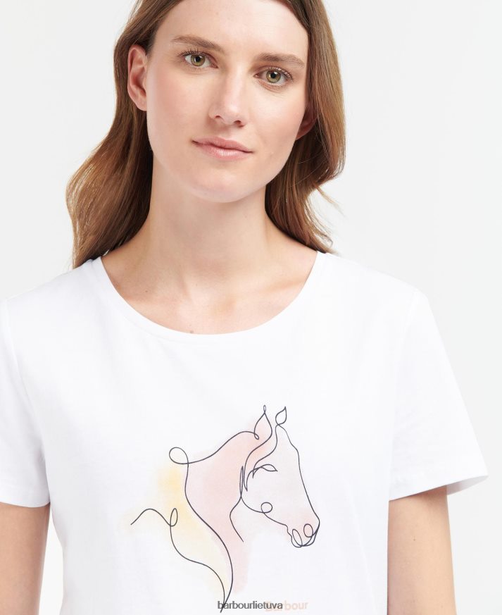 apranga Barbour kadagio marškinėliai klasikinis baltas moterys 6F6D801673