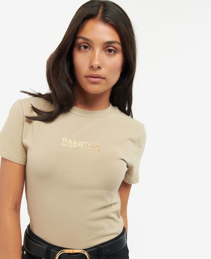 apranga Barbour karaliauti apkarpyti marškinėliai klasikinis juodas moterys 6F6D801691