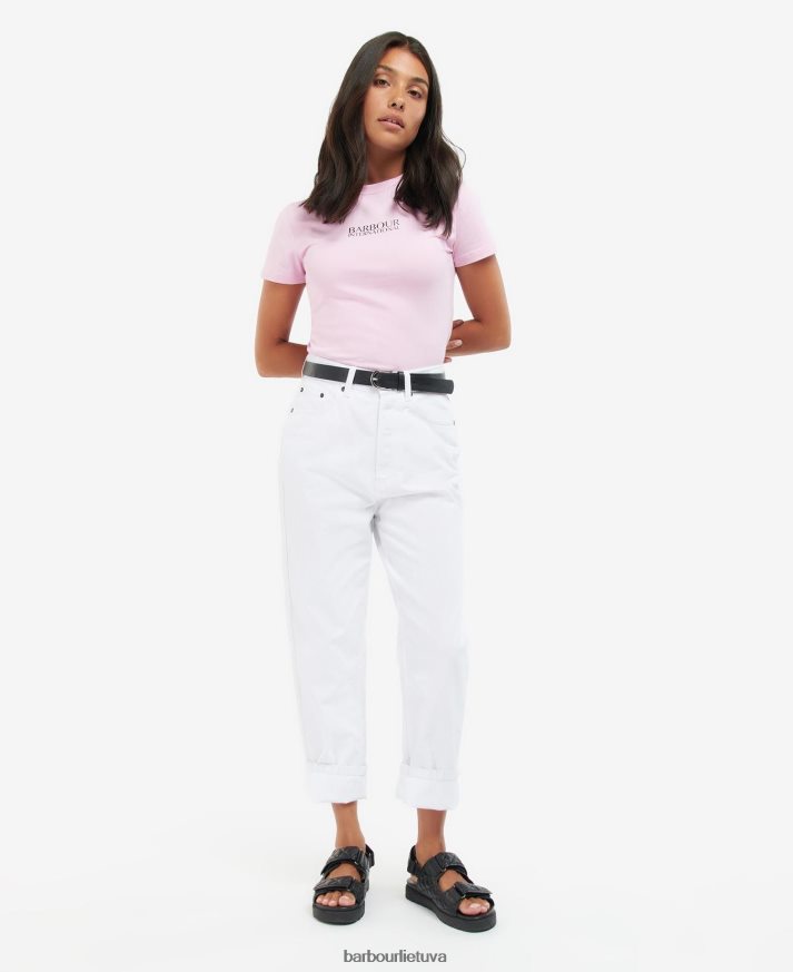 apranga Barbour karaliauti apkarpyti marškinėliai klasikinis juodas moterys 6F6D801718