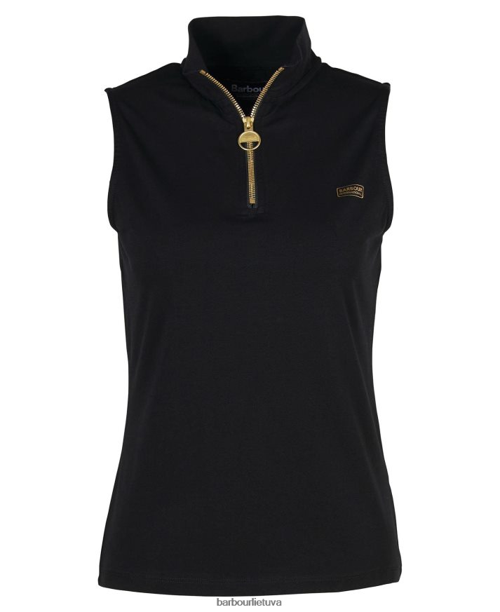 apranga Barbour kasuki viršus su pusiau užtrauktuku klasikinis juodas moterys 6F6D801672