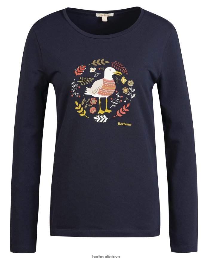 apranga Barbour langstone marškinėliai karinis jūrų laivynas moterys 6F6D801727