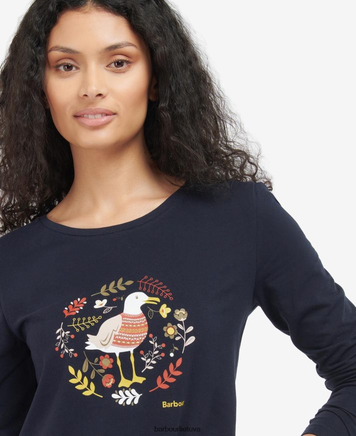 apranga Barbour langstone marškinėliai karinis jūrų laivynas moterys 6F6D801727