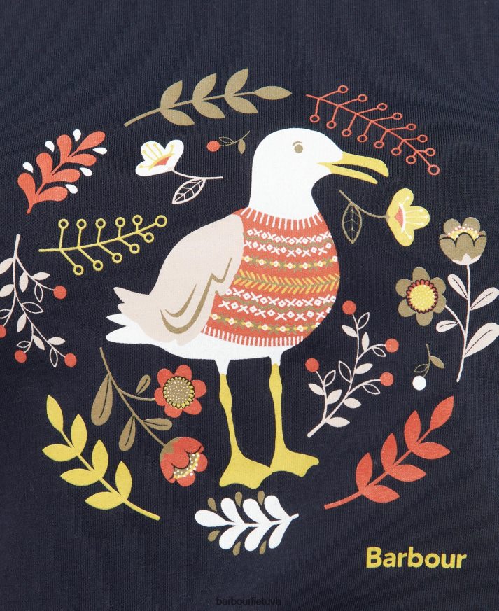 apranga Barbour langstone marškinėliai karinis jūrų laivynas moterys 6F6D801727