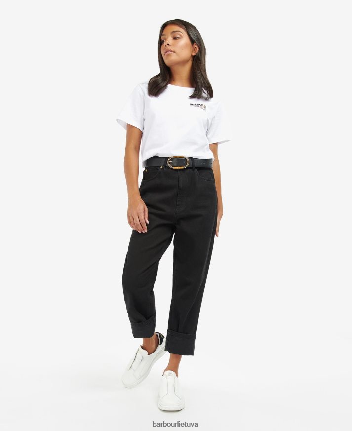 apranga Barbour marškinėliai kasuki klasikinis baltas moterys 6F6D801748