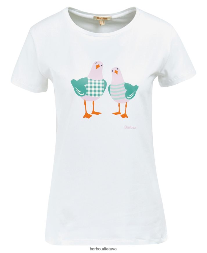 apranga Barbour melrose marškinėliai klasikinis baltas moterys 6F6D801698