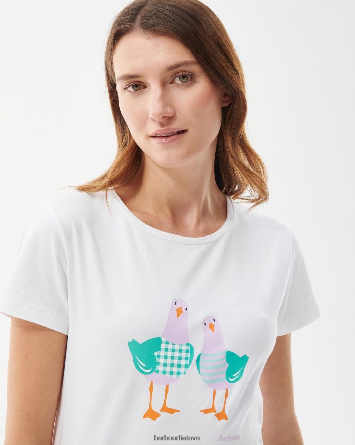 apranga Barbour melrose marškinėliai klasikinis baltas moterys 6F6D801698