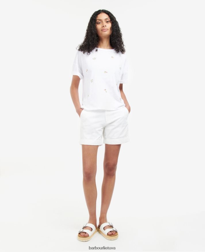 apranga Barbour nahla marškinėliai klasikinis baltas moterys 6F6D801754