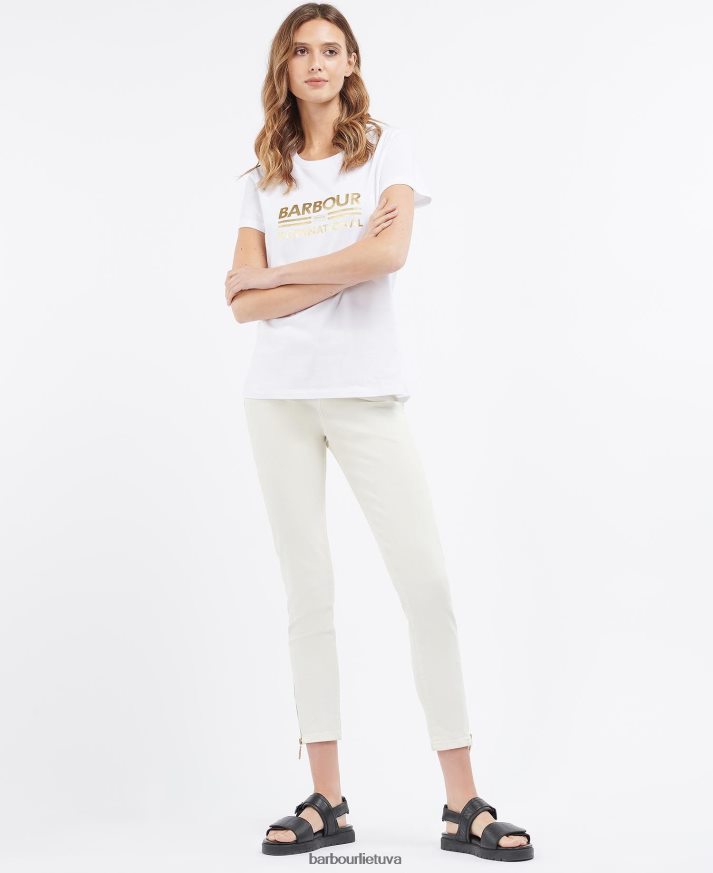 apranga Barbour originalūs marškinėliai baltas moterys 6F6D801714