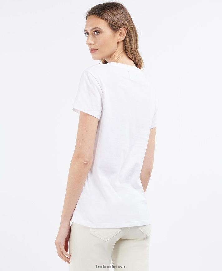 apranga Barbour originalūs marškinėliai baltas moterys 6F6D801714