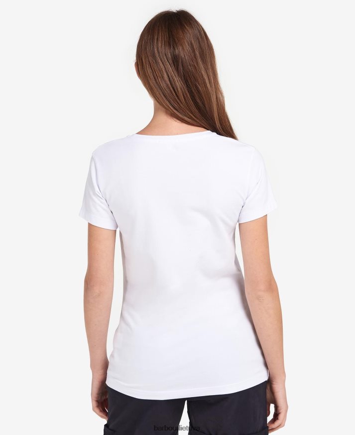 apranga Barbour otterburn marškinėliai tamsiai/balta moterys 6F6D801664