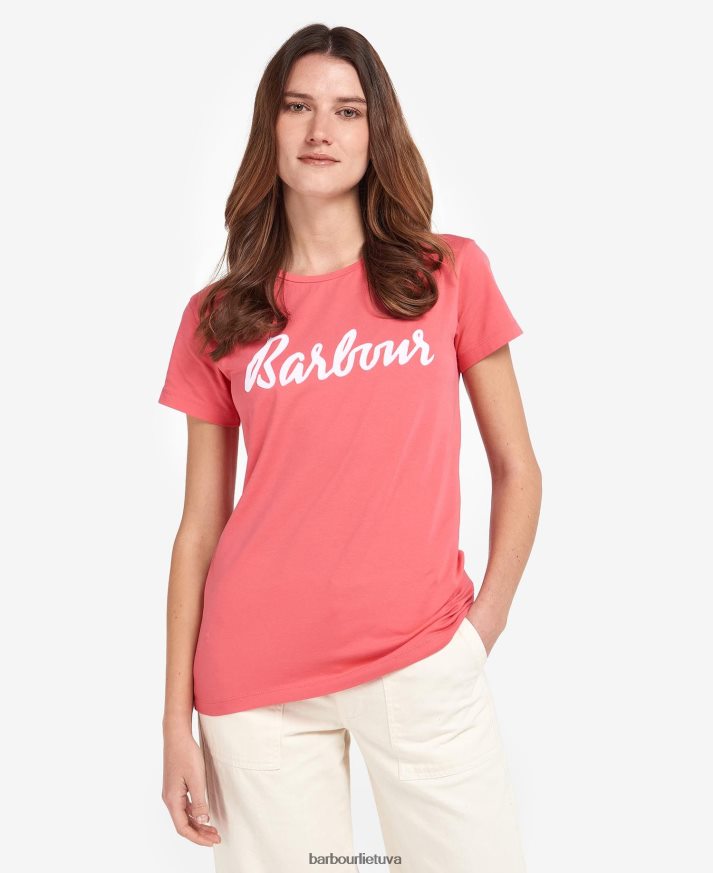 apranga Barbour otterburn marškinėliai tamsiai/balta moterys 6F6D801670