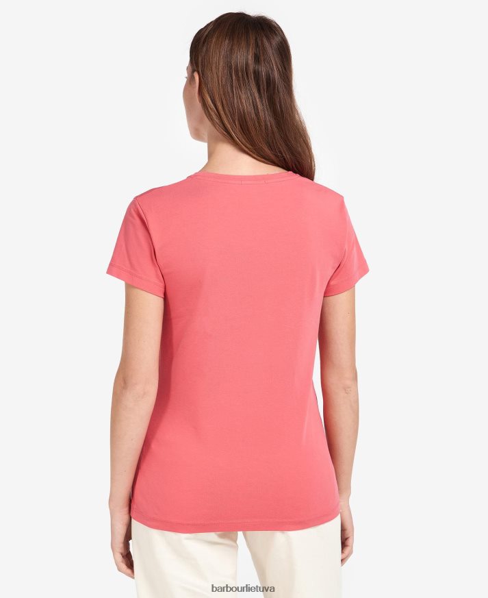 apranga Barbour otterburn marškinėliai tamsiai/balta moterys 6F6D801670