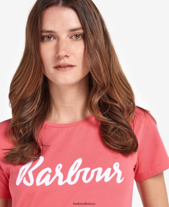 apranga Barbour otterburn marškinėliai tamsiai/balta moterys 6F6D801670