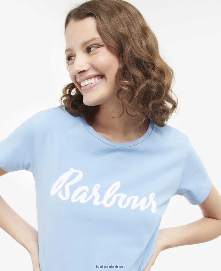 apranga Barbour otterburn marškinėliai tamsiai/balta moterys 6F6D801688