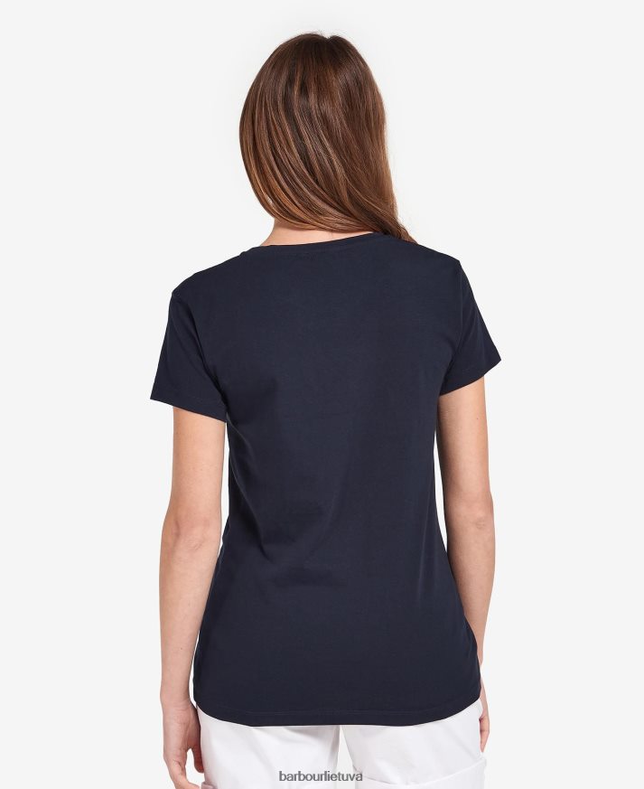 apranga Barbour otterburn marškinėliai tamsiai/balta moterys 6F6D801695