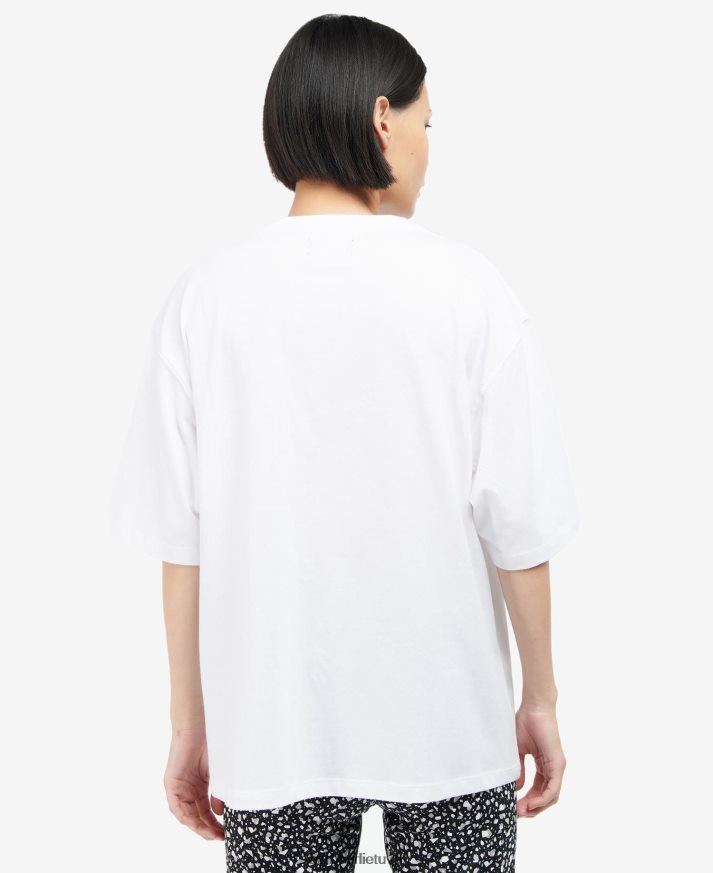 apranga Barbour paviljono marškinėliai optika balta moterys 6F6D801701