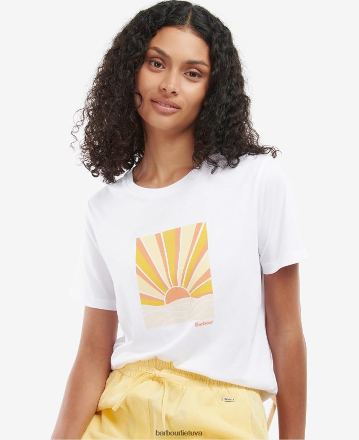 apranga Barbour penrose marškinėliai baltas moterys 6F6D801717