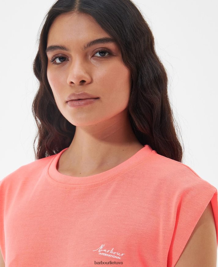 apranga Barbour sanderson marškinėliai atominis koralas moterys 6F6D801687