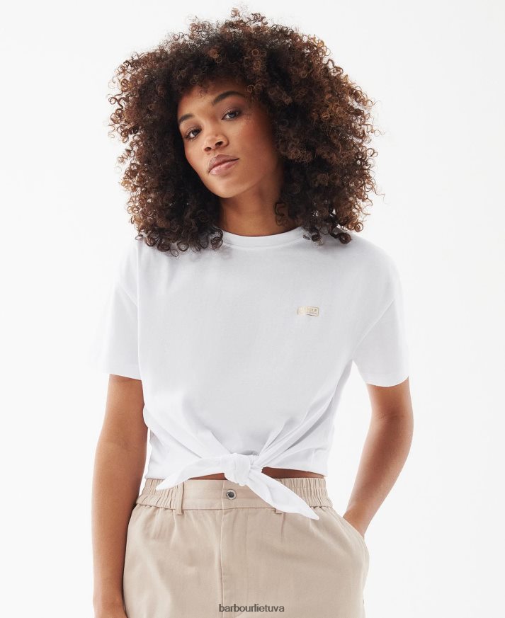 apranga Barbour soules marškinėliai vasara juoda moterys 6F6D801651